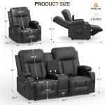 YONISEE Luxury Massage Recliner Sofa Set