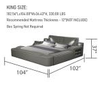 Luxury Massage Bed Frame with Lights and USB