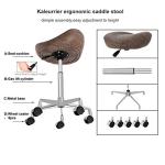 Kaleurrier Ergonomic Rolling Saddle Stool Chair