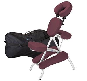 EARTHLITE Portable Massage Chair Package VORTEX - Portable, Compact, Strong and Lightweight incl. Carry Case, Sternum Pad & Strap (15lbs), Burgundy