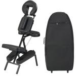 Master Massage Apollo Portable Massage Chairs, Ergonomically Designed Foldable Massage Therapy Chair, Folding Lightweight Massage Chair with Larger Cushion and Wheels Bag-in Black