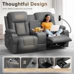 YONISEE Dark Gray Reclining Massage Chair Set
