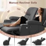 YONISEE Dark Gray Reclining Massage Chair Set