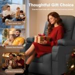 YONISEE Dark Gray Reclining Massage Chair Set