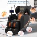Massage Chair Full Body, Easy To Install & Users Friendly, Zero Gravity Full Body Massage Chairs with Touchscreen Smart Mode, Heated, 10 Fixed Rollers, Retractable Foot, Phone Holder, Bluetooth, Light