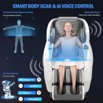 DOVRYTHEN Full Body Massage Chair, Zero Gravity Shiatsu Recliner with Heating, Foot Rollers, Bluetooth Speaker & Smart Body Scan (White)