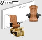 Newwave Pedicure Chair for Nail Spa with Massage, Heat, USB, Air Vent & Bubble System – Includes Stool, Pillow, Magnetic Jet Heads & Discharge Pump – Luxury Spa Station(Capuchino Gold)