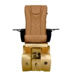 Newwave Pedicure Chair for Nail Spa with Massage, Heat, USB, Air Vent & Bubble System – Includes Stool, Pillow, Magnetic Jet Heads & Discharge Pump – Luxury Spa Station(Capuchino Gold)