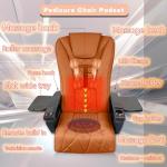 Newwave Pedicure Chair for Nail Spa with Massage, Heat, USB, Air Vent & Bubble System – Includes Stool, Pillow, Magnetic Jet Heads & Discharge Pump – Luxury Spa Station(Capuchino Gold)