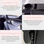 Newwave Pedicure Chair for Nail Spa with Massage, Heat, USB, Air Vent & Bubble System – Includes Stool, Pillow, Magnetic Jet Heads & Discharge Pump – Luxury Spa Station(Capuchino Gold)