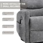 PELUMY Manual Recliner Chair with Heat & Vibration Massage, 360° Swivel Rocker Recliner with 155° Recline and Lumbar Heat, Compact Recliner for Living Room & Small Spaces (Chenille, Grey)