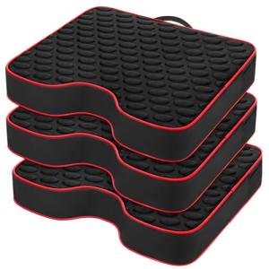 Stadium Seat Cushions - Portable Bleacher Cushions with 2.5" Extra Thick High-Density Foam and Massage Dots, Fashion Outdoor Seat Cushions for Sports Events, Travel, Camping, Chairs - 3 Pack
