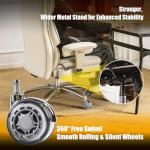 Leather Office Chair with Footrest, High-Back Executive Desk Chair with Adjustable Air Lumbar Support, Massage Luxury Chair, Rocking Recliner, 360° Swivel, Silent Wheels, Height Adjustment,Beige