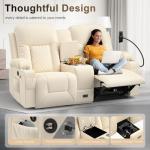 YONISEE Living Room Furniture Set, Loveseat Recliner and 2PC Massage Recliner Chair, Luxury Reclining Sofa 3PC Set for Living Room (2+1+1, Beige)