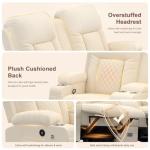 YONISEE Living Room Furniture Set, Loveseat Recliner and 2PC Massage Recliner Chair, Luxury Reclining Sofa 3PC Set for Living Room (2+1+1, Beige)