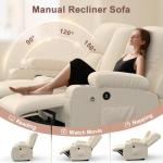 YONISEE Living Room Furniture Set, Loveseat Recliner and 2PC Massage Recliner Chair, Luxury Reclining Sofa 3PC Set for Living Room (2+1+1, Beige)