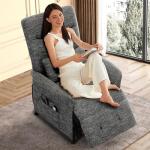 Heated & Vibration Massage Recliner Chair for Adults – Fabric Electric Recliner with Adjustable Back & Footrest, Side Pocket Storage, Compact Living Room & Home Theater Seating (Dark Gray)