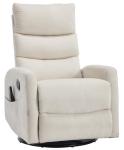 PELUMY Manual Recliner Chair with Heat & Vibration Massage, 360° Swivel Rocker Recliner with 155° Recline and Lumbar Heat, Compact Recliner for Living Room & Small Spaces (Chenille, Beige)