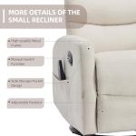 PELUMY Manual Recliner Chair with Heat & Vibration Massage, 360° Swivel Rocker Recliner with 155° Recline and Lumbar Heat, Compact Recliner for Living Room & Small Spaces (Chenille, Beige)