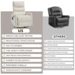 PELUMY Manual Recliner Chair with Heat & Vibration Massage, 360° Swivel Rocker Recliner with 155° Recline and Lumbar Heat, Compact Recliner for Living Room & Small Spaces (Chenille, Beige)