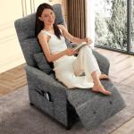 Heated & Vibration Massage Recliner Chair for Adults – Fabric Electric Recliner with Adjustable Back & Footrest, Side Pocket Storage, Compact Living Room & Home Theater Seating (Light Gray)