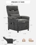 Heated & Vibration Massage Recliner Chair for Adults – Fabric Electric Recliner with Adjustable Back & Footrest, Side Pocket Storage, Compact Living Room & Home Theater Seating (Light Gray)