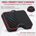 Stadium Seat Cushions - Portable Bleacher Cushions with 2.5" Extra Thick High-Density Foam and Massage Dots, Fashion Outdoor Seat Cushions for Sports Events, Travel, Camping, Chairs - 2 Pack