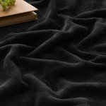 Cozy Black Fleece Throw Blanket for Home & Travel