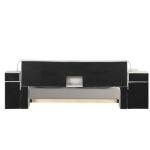 Multifunction Smart Bed - Luxury Bed Frame with Lights and Massage Chair, Upholstered Bed Frame with USB Port & Speakers, Lift End Table and 6 Storage Space, No Box Spring Needed (Beige, Queen)