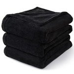 Cozy Black Fleece Throw Blanket for Home & Travel