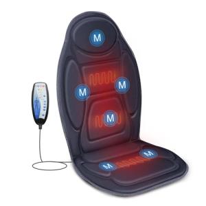 Snailax Heated Vibration Back Massager Seat Cushion