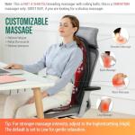 Snailax Heated Vibration Back Massager Seat Cushion