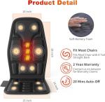 SLOTHMORE Heated Vibration Back Massager Cushion