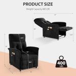 Heated Vibration Massage Recliner Chair - Black