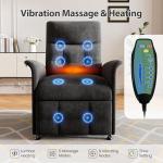 Heated Vibration Massage Recliner Chair - Black