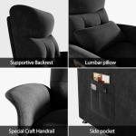 Heated Vibration Massage Recliner Chair - Black