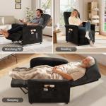 Heated Vibration Massage Recliner Chair - Black