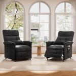 Heated Vibration Massage Recliner Chair - Black