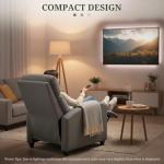 Massage Recliner Chair with Lumbar Support, Adjustable Small Fabric Home Theater Seating, Compact Modern Living Room Reclining Chair for Adults, Grey