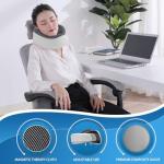 SOMANOVA Massage Chair-Specific Cervical vertebrae Support Pillow for naps, 100% Memory Foam, 360-degree Wraparound Neck, Suitable for Office, Travel, and Flight, Cool Fabric, Removable and Washable