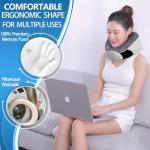 SOMANOVA Massage Chair-Specific Cervical vertebrae Support Pillow for naps, 100% Memory Foam, 360-degree Wraparound Neck, Suitable for Office, Travel, and Flight, Cool Fabric, Removable and Washable