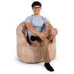 Big Joe Milano w/ Vibe Vibrating Massage Bean Bag Chair for Kids, Teens, Adults, Caribou Hyde, Vegan Suede, Lightweight Seat for Reading Nook and Gaming, 2.5 foot Refillable