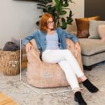 Big Joe Milano w/ Vibe Vibrating Massage Bean Bag Chair for Kids, Teens, Adults, Caribou Hyde, Vegan Suede, Lightweight Seat for Reading Nook and Gaming, 2.5 foot Refillable