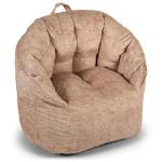 Big Joe Milano w/ Vibe Vibrating Massage Bean Bag Chair for Kids, Teens, Adults, Caribou Hyde, Vegan Suede, Lightweight Seat for Reading Nook and Gaming, 2.5 foot Refillable