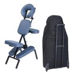 MASTER HEALTH PRODUCT Professional Lightweight Portable Massage Chair-Folding Foldable Aluminum Adjustable Tattoo Chair with Wheeled Carrying Case, Aluminum (Pro Chair)