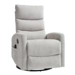 PELUMY 360° Swivel Rocker Recliner with Heat & Vibration Massage, Glider Rocking Chair for Adults, Compact Recliner for Living Room, Small Spaces, Nursery, Bedroom (Chenille, Light Grey)