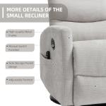 PELUMY 360° Swivel Rocker Recliner with Heat & Vibration Massage, Glider Rocking Chair for Adults, Compact Recliner for Living Room, Small Spaces, Nursery, Bedroom (Chenille, Light Grey)