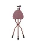 Folding Cane Seat 300 lbs Capacity Stool Adjustable Height Walking Stick for Elder Parents Gift (Brown)