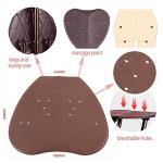 Folding Cane Seat 300 lbs Capacity Stool Adjustable Height Walking Stick for Elder Parents Gift (Brown)