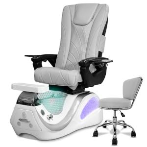 Spa Nail Equipment LLC Dolphin Pedicure Chair with Massage, Built-in Remote, Overflow Protection, Acetone-Resistant Leather